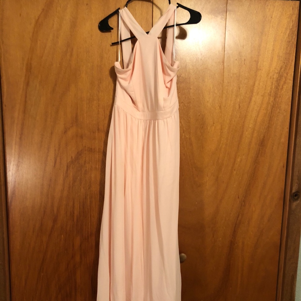 Light pink bridesmaid dress. Size Large.